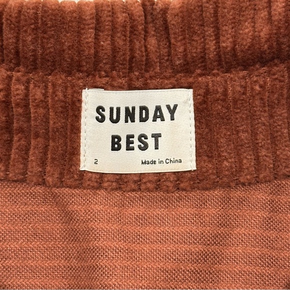 Aritzia Sunday Best Tilly Shirt Jacket Corduroy Oversized Brown Size 2 Boho Chic - Picture 10 of 13